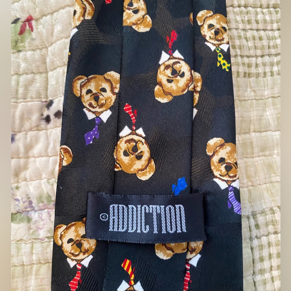 Men’s New Teddy Bear Polyester Tie